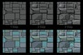 Set Seamless Stone texture, 3 step drawing. Background stone wall tiles. Vector illustration for user interface of the