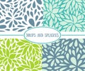 Set of seamless stylish patterns with drops.