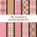 Set of 10 seamless tartan pattern