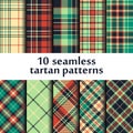 Set of seamless tartan patterns