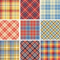 Set of seamless tartan patterns