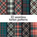 Set of seamless tartan patterns