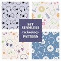 Set of seamless technology vector patterns