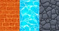 Set of seamless textures for game development Royalty Free Stock Photo
