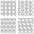 Set of seamless textures. a pattern - a grid from hexagons and r