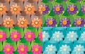 Set of seamless vector flowers patterns