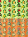 Set of seamless vector fruit patterns