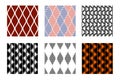 Set of seamless vector geometric colorful patterns with ornamental elements Royalty Free Stock Photo