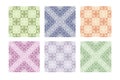 Set of seamless vector geometric colorful patterns with ornamental elements Royalty Free Stock Photo