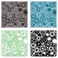 Set of seamless vector geometrical patterns. Endless print, backgrounds with hand drawn circles. Graphic illustration. Template fo Royalty Free Stock Photo