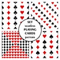 Set of seamless vector pattern with playing cards