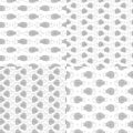 Set of seamless vector patterns with fish skeletons. Black and white backgrounds.