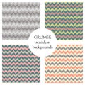 Set of seamless vector patterns. Geometric striped backgrounds with crancle. Grunge texture with attrition, cracks and ambrosia. O