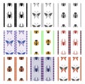 Set of seamless vector patterns, symmetrical geometric backgrounds
