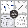 Set of seamless vector patterns with tools