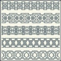 Set of seamless vintage borders in the form of celtic ornament