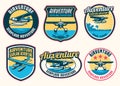 Set of seaplane badge design collection