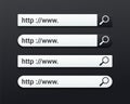 Set of search address and navigation bar. WWW http pictogram. Royalty Free Stock Photo