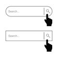 Set search bar vector icon - finger clicking a search button
