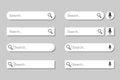 Set search bar web page internet browser button, search box template isolated Ã¢â¬â for stock