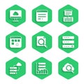 Set Search concept with folder, Server, Data, Web Hosting, cloud computing, Network connection, Loading data window, and Royalty Free Stock Photo