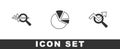 Set Search data analysis, Pie chart infographic and icon. Vector Royalty Free Stock Photo