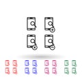 Set of search smartphone multi color icon. Simple thin line, outline vector of phone icons for ui and ux, website or mobile