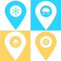 Set of season location map pin pointer icon. Element of map point for mobile concept and web apps. Icon for website design and app Royalty Free Stock Photo