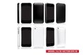 Set of Second Generation of model smartphone in different view front, side, back, 2 Color black and white Mock up realistic Royalty Free Stock Photo