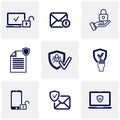 Set of Security icon logo design vector. Protection and Security Vector Line Icons Set. Business Data Protection Technology. Cyber Royalty Free Stock Photo