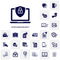 Set of Security icon logo design vector. Protection and Security Vector Line Icons Set. Business Data Protection Technology. Cyber Royalty Free Stock Photo