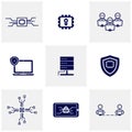 Set of Security icon logo design vector. Protection and Security Vector Line Icons Set. Business Data Protection Technology. Cyber Royalty Free Stock Photo