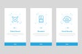 Set of Security onboarding app screens UI. Concept and simplified vector illustration walkthrough screens template for mobile apps