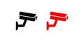Set of security or surveillance camera icons. Fixed cctv illustration symbol. Sign secure camera vector Royalty Free Stock Photo