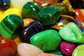 Set of Semi-precious gemstone. Beautiful gemstones minerals. image of many semiprecious stones closeup