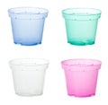 Set of semitransparent plastic flowerpots