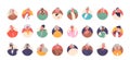 Set of Senior People Avatars. Isolated Round Icons or Portraits Of Elderly Male and Female Characters For Applications Royalty Free Stock Photo