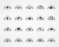Set of SEO 2 icons on metallic clouds Royalty Free Stock Photo