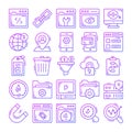 Set of Seo icons for Web design development, SEO and Internet marketing Royalty Free Stock Photo