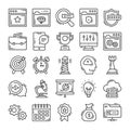Set of Seo icons for Web design development, SEO and Internet marketing Royalty Free Stock Photo
