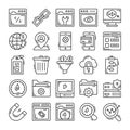 Set of Seo icons for Web design development, SEO and Internet marketing Royalty Free Stock Photo