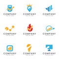 Set of SEO and marketing logo Royalty Free Stock Photo