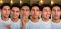 Surprised, scared, happy,, unsure handsome young man Royalty Free Stock Photo