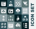 Set Server, Cloud technology data transfer, Data, Web Hosting, stream, Broken file, Software and computing lock icon Royalty Free Stock Photo