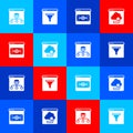 Set Server, Data, Browser window, Online shopping on screen and Cloud technology data transfer icon. Vector Royalty Free Stock Photo