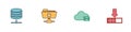 Set Server, Data, Web Hosting, FTP cancel operation, Cloud mail server and Loading icon. Vector Royalty Free Stock Photo