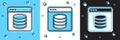 Set Server, Data, Web Hosting icon isolated on blue and white, black background. Vector Royalty Free Stock Photo