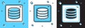 Set Server, Data, Web Hosting icon isolated on blue and white, black background. Vector Royalty Free Stock Photo