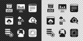Set Server, Data, Web Hosting, Monitor with graph chart, Browser window, and gear, Social network, Processor CPU, Failed Royalty Free Stock Photo