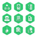 Set Server, Data, Web Hosting, Search concept with folder, Network cloud connection, File document, export, Hangar Royalty Free Stock Photo